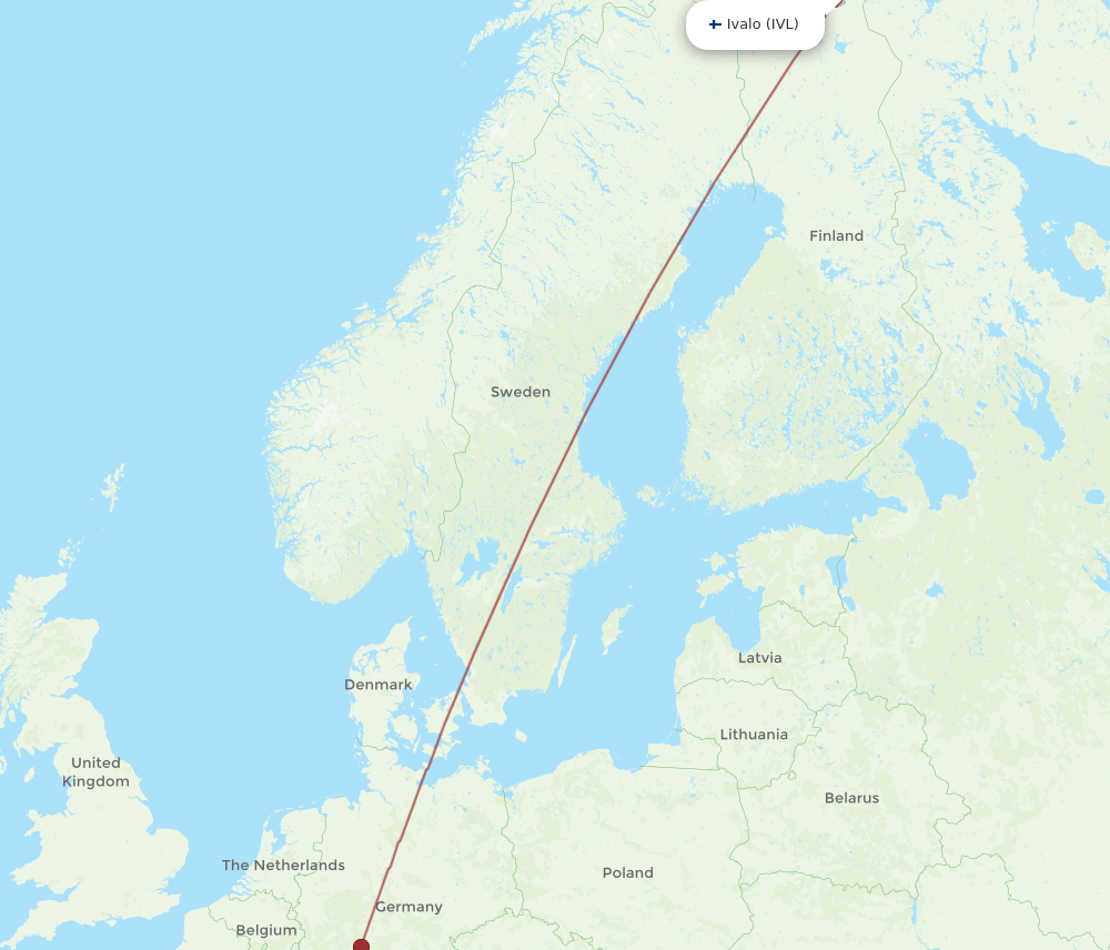 IVL-LYS flight routes
