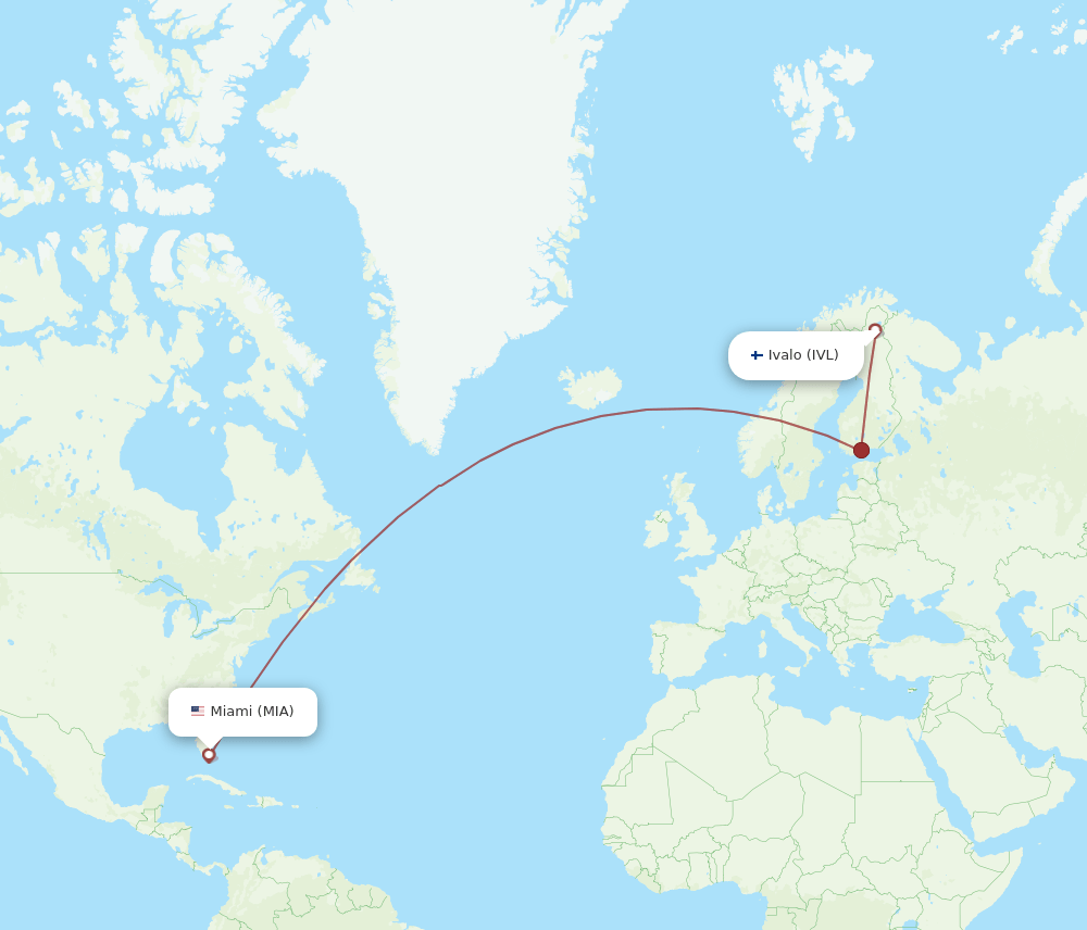 IVL-MIA flight routes