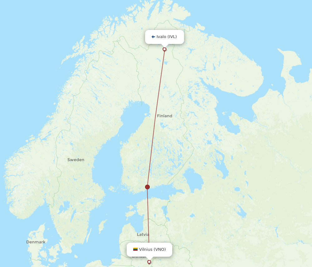 IVL to VNO flights and routes map