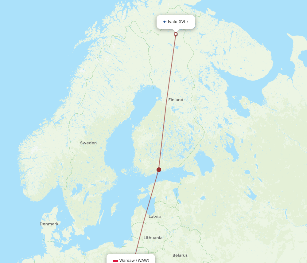 IVL-WAW flight routes