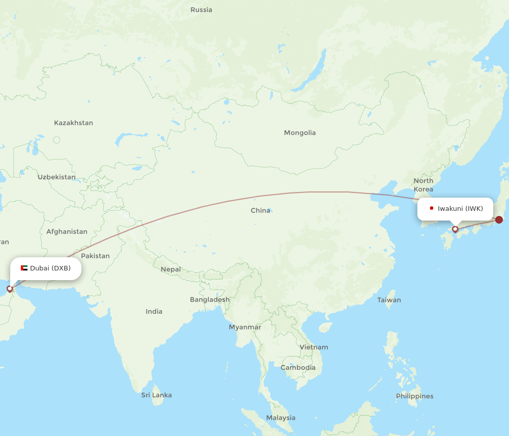 IWK-DXB flight routes