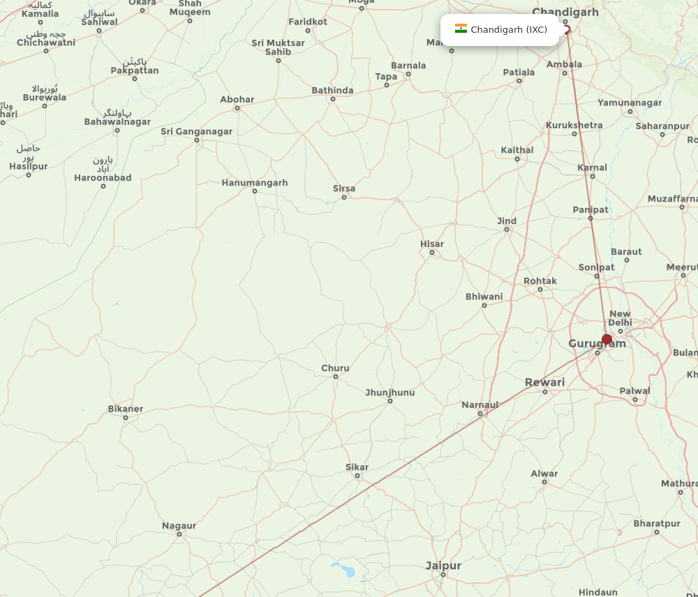 IXC-JDH flight routes