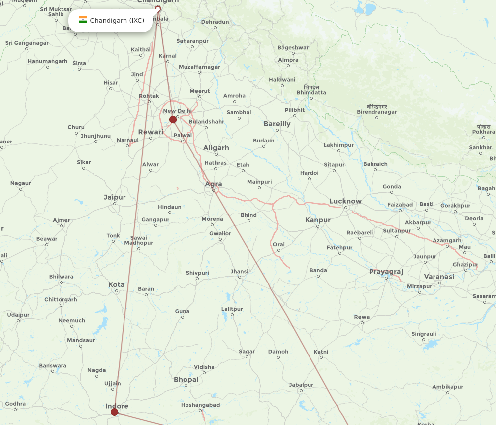 IXC to RPR flights and routes map