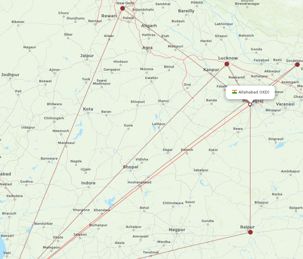 IXD to BOM flights and routes map