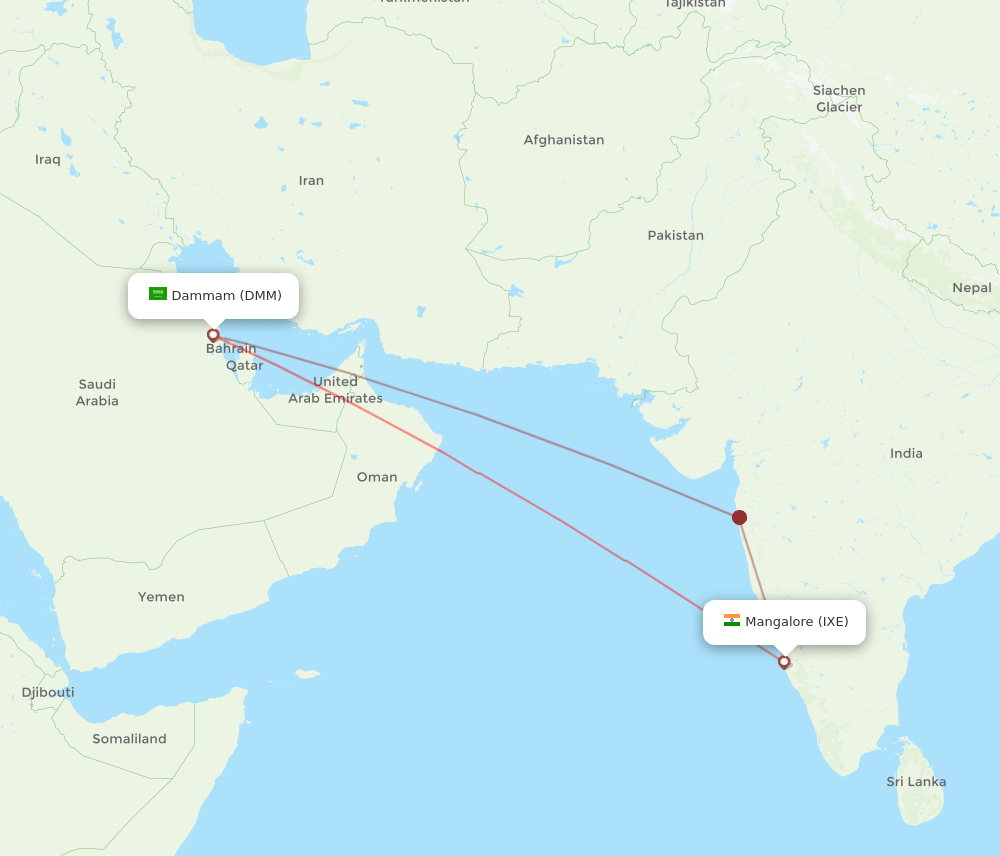 IXE-DMM flight routes