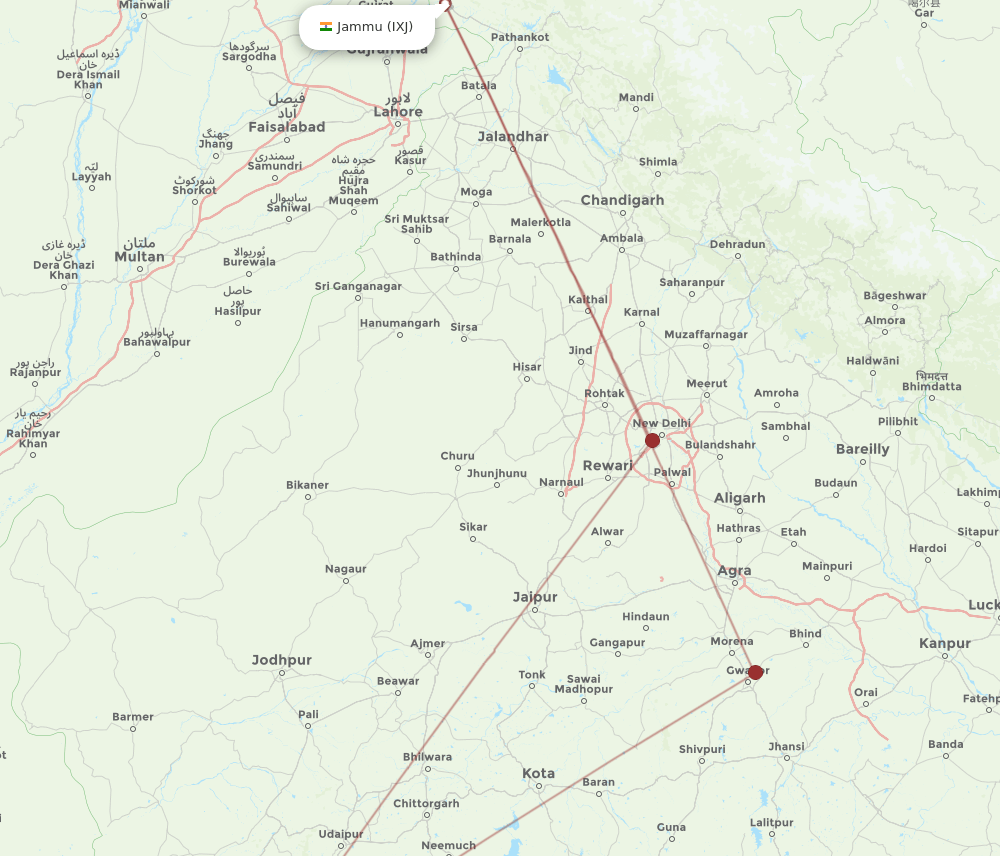 IXJ-AMD flight routes