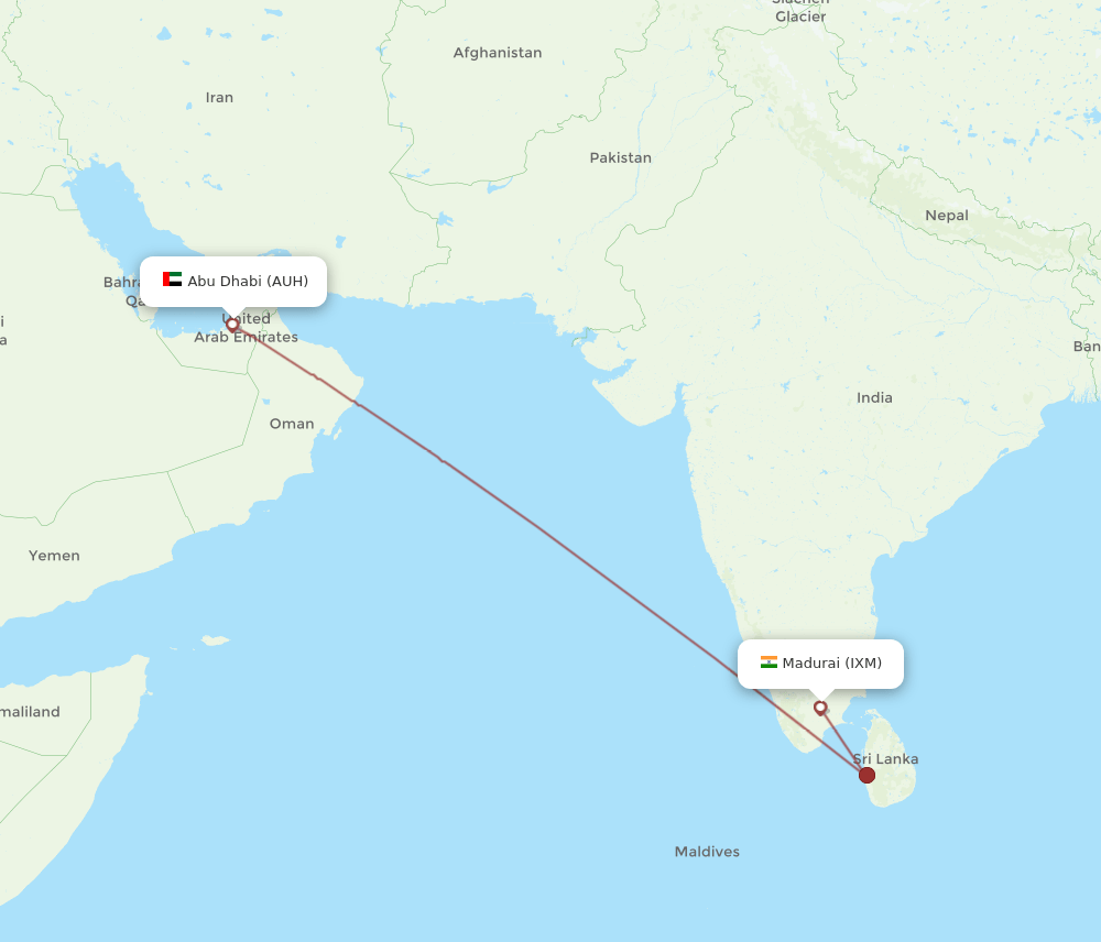 IXM-AUH flight routes