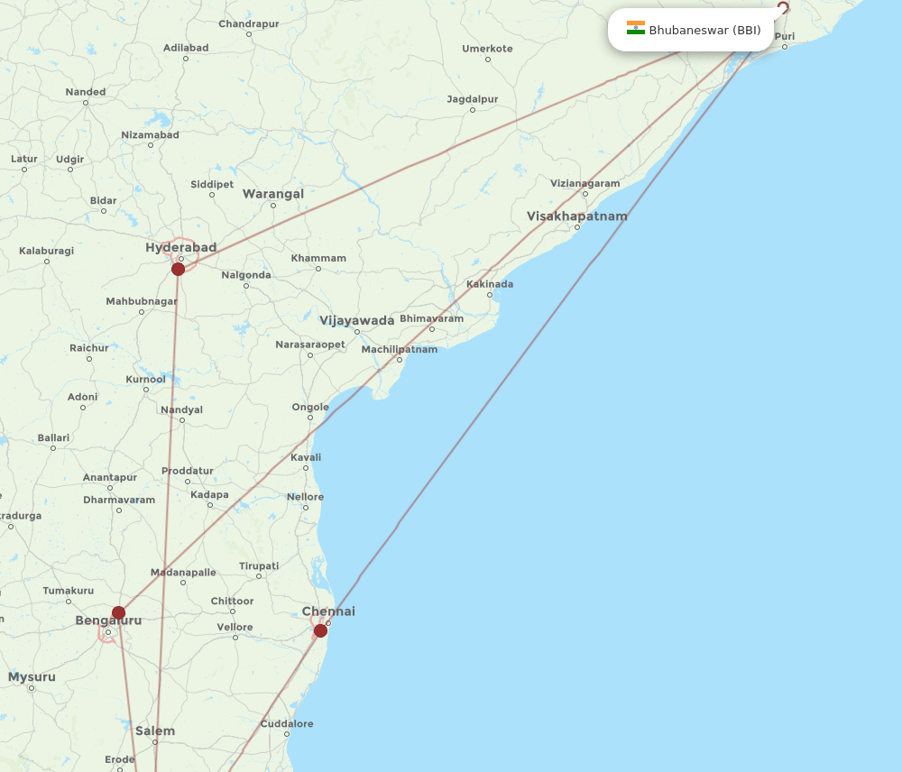 IXM-BBI flight routes
