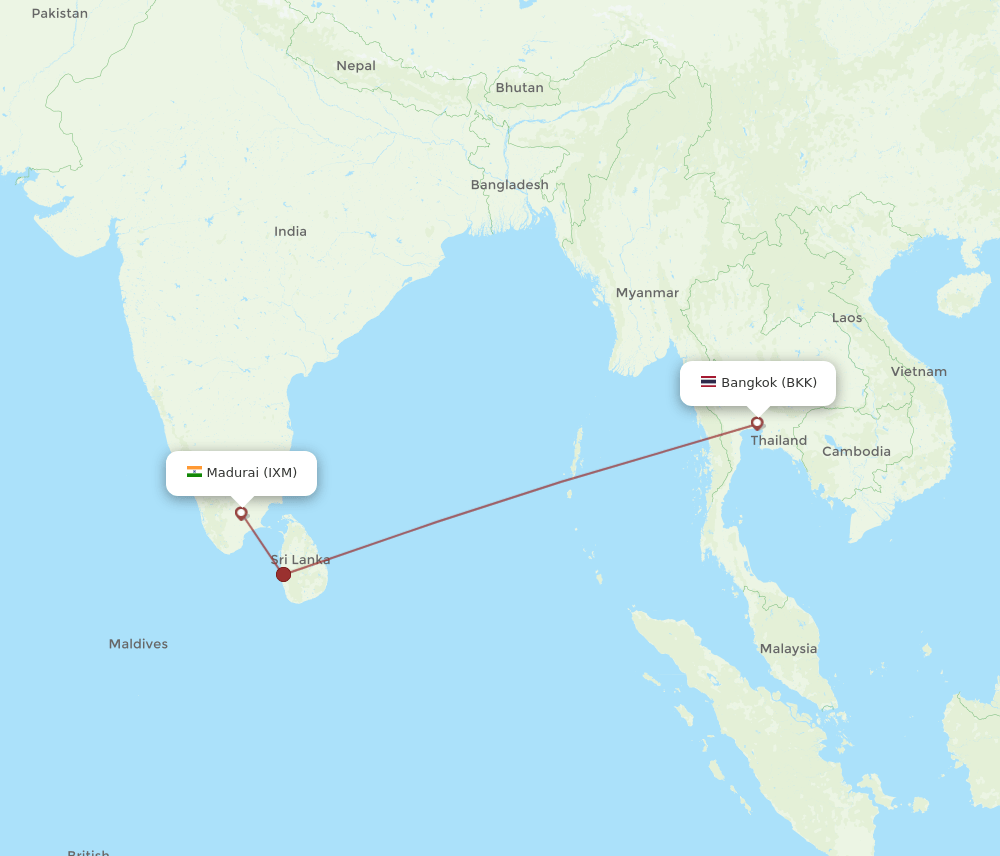 IXM-BKK flight routes