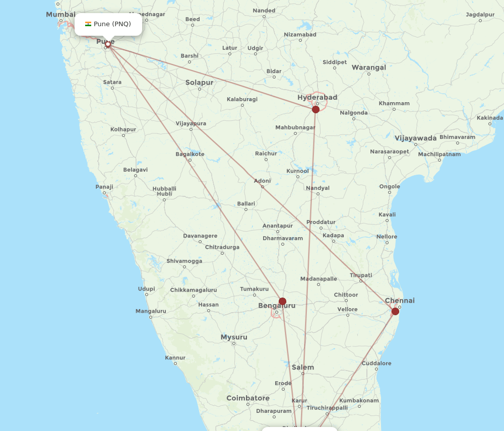 IXM-PNQ flight routes