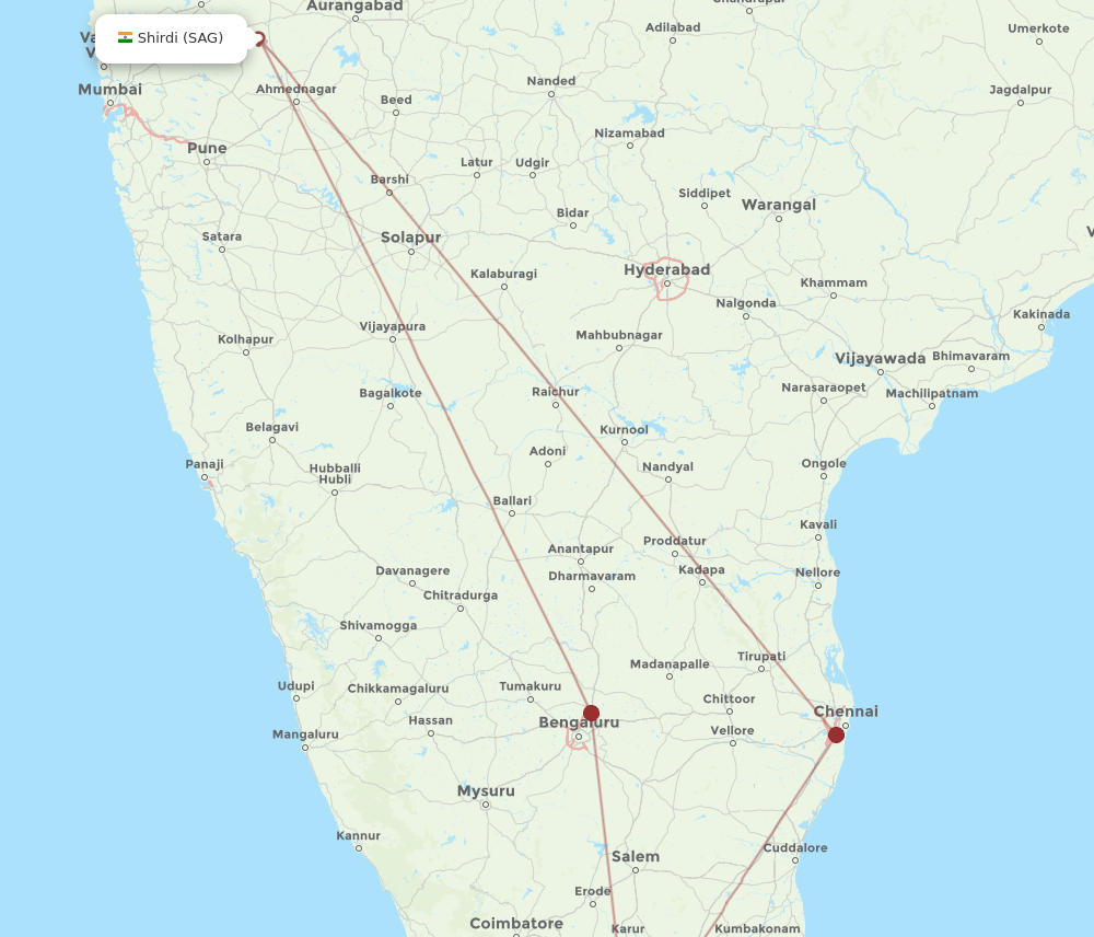 IXM to SAG flights and routes map
