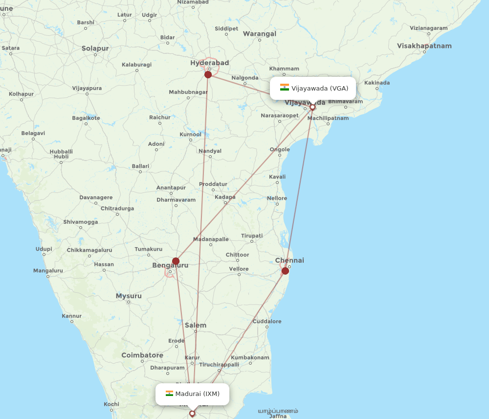 IXM-VGA flight routes