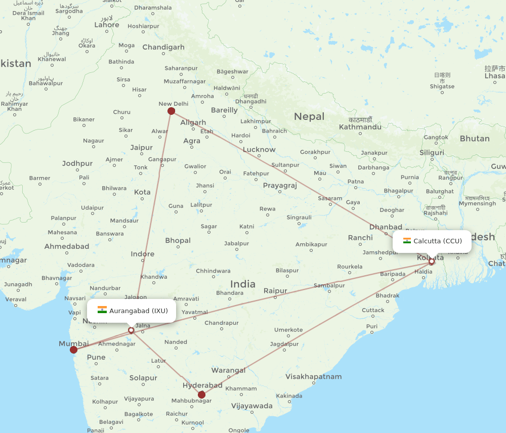IXU-CCU flight routes