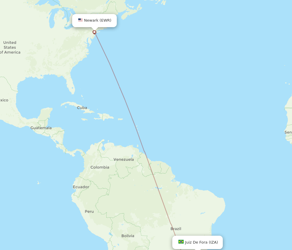 IZA-EWR flight routes