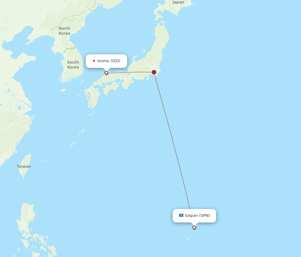 IZO-SPN flight routes