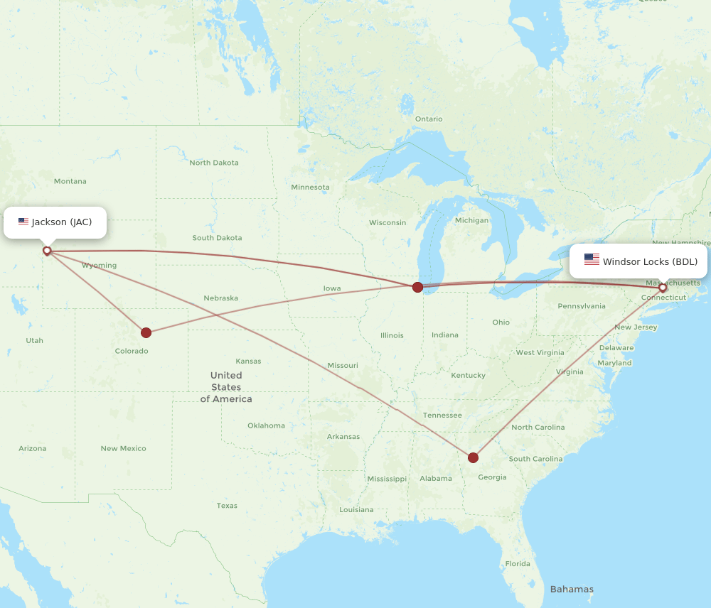 JAC-BDL flight routes