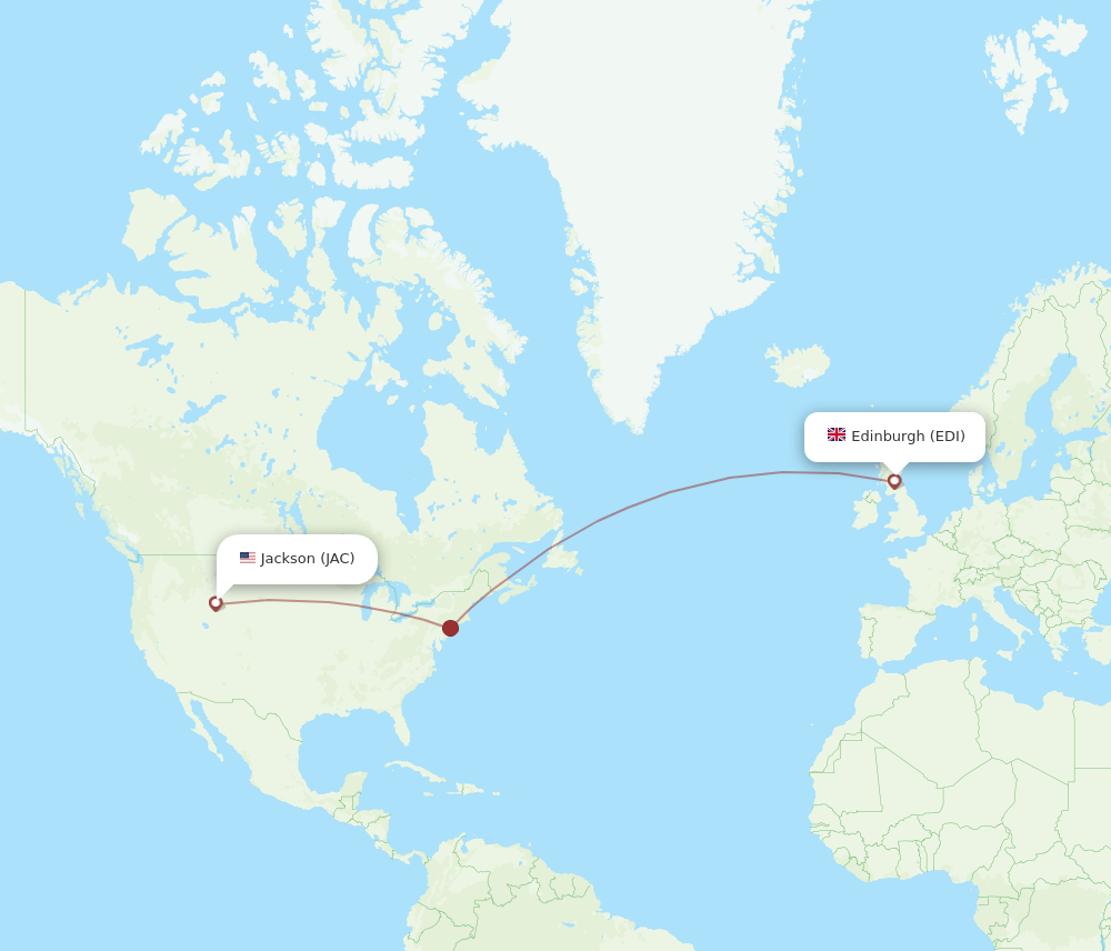 EDI to JAC flights and routes map