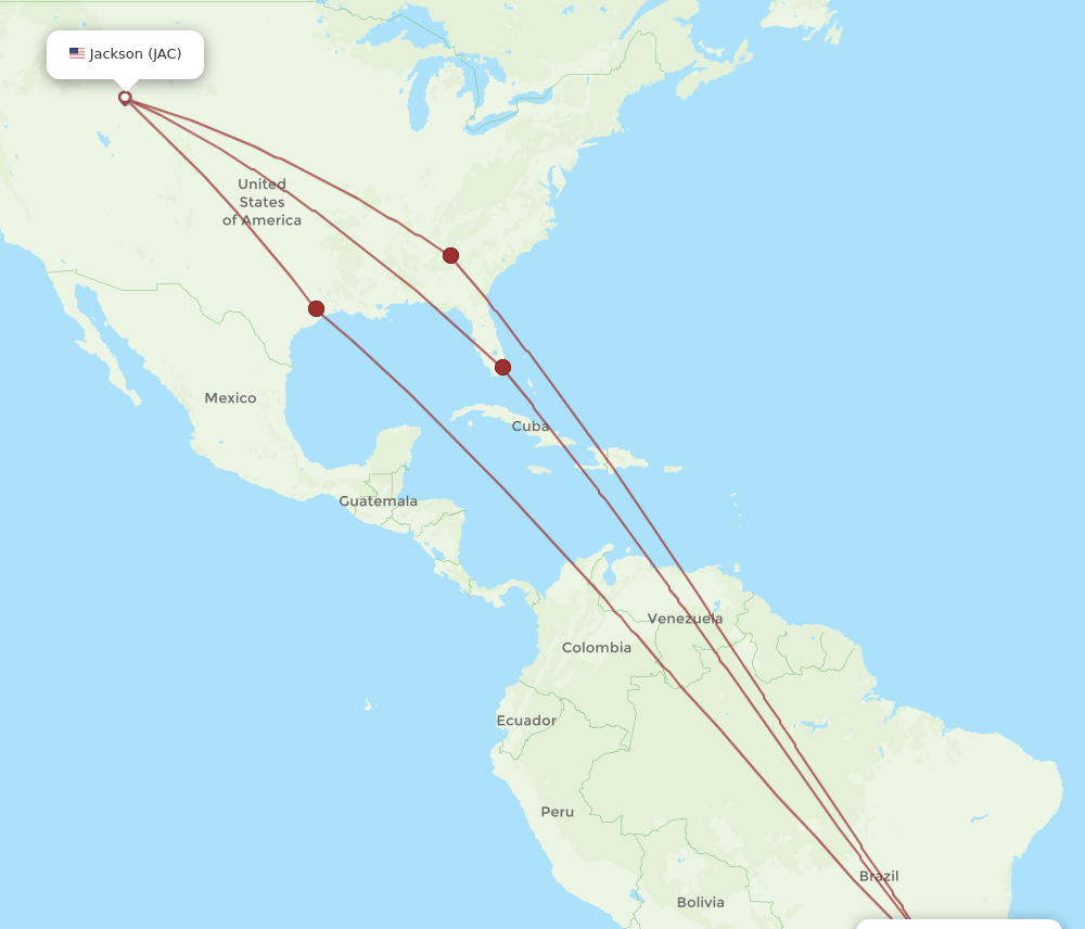 JAC-GIG flight routes