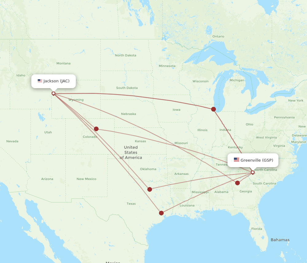 JAC-GSP flight routes