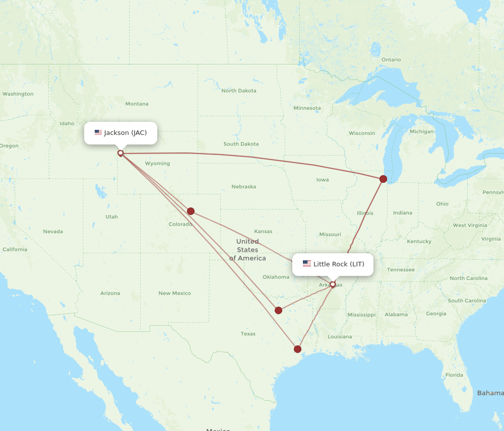 JAC-LIT flight routes