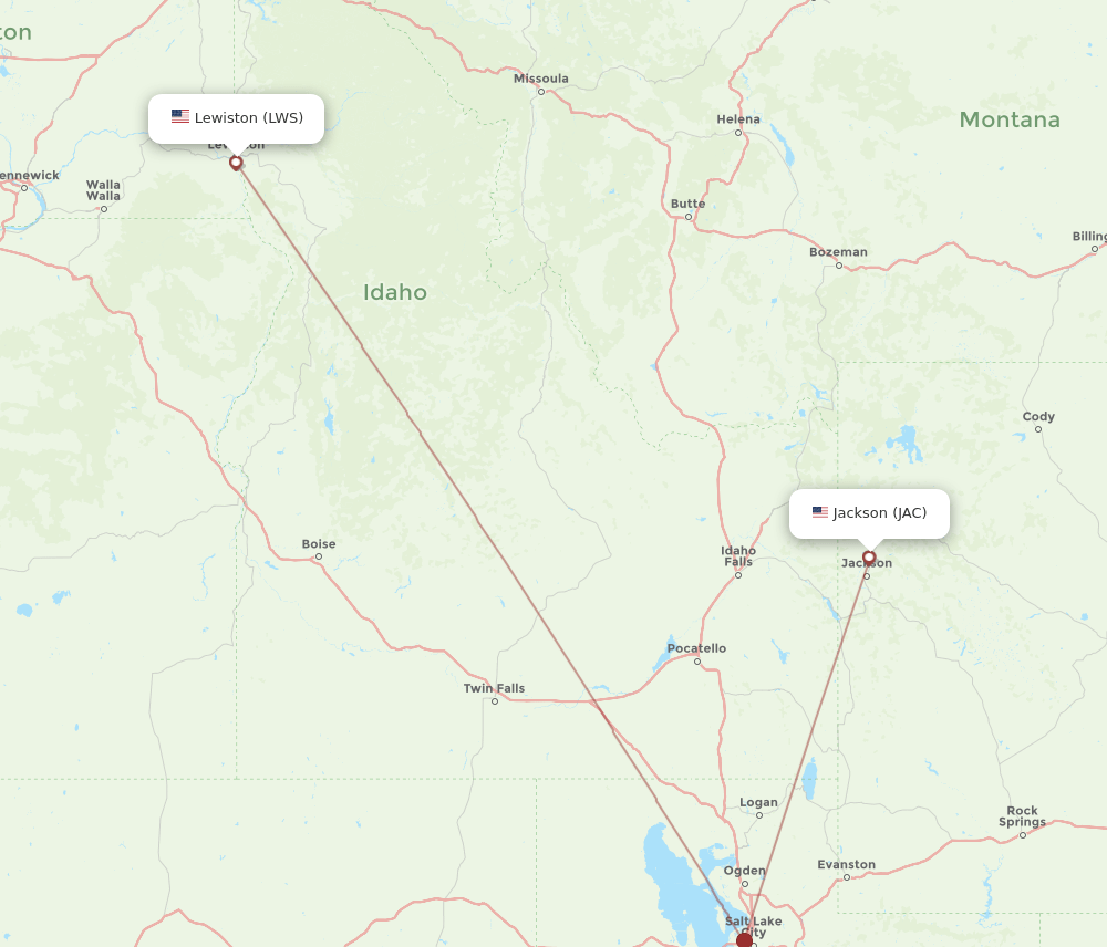 JAC-LWS flight routes
