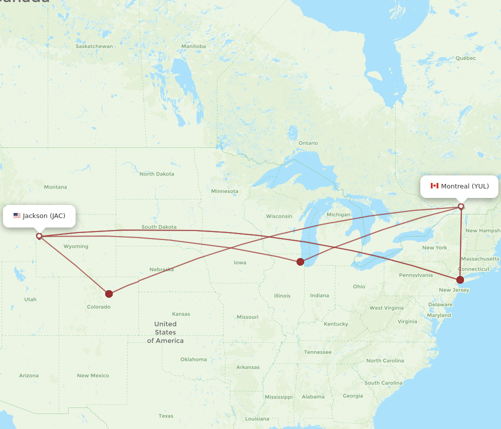 JAC-YUL flight routes