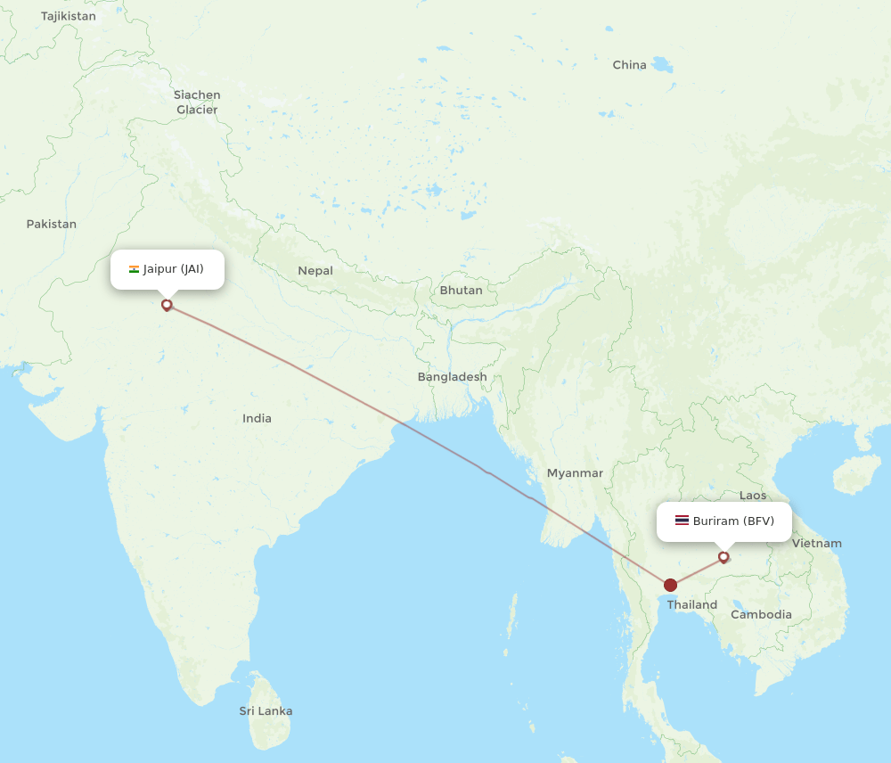 JAI to BFV flights and routes map