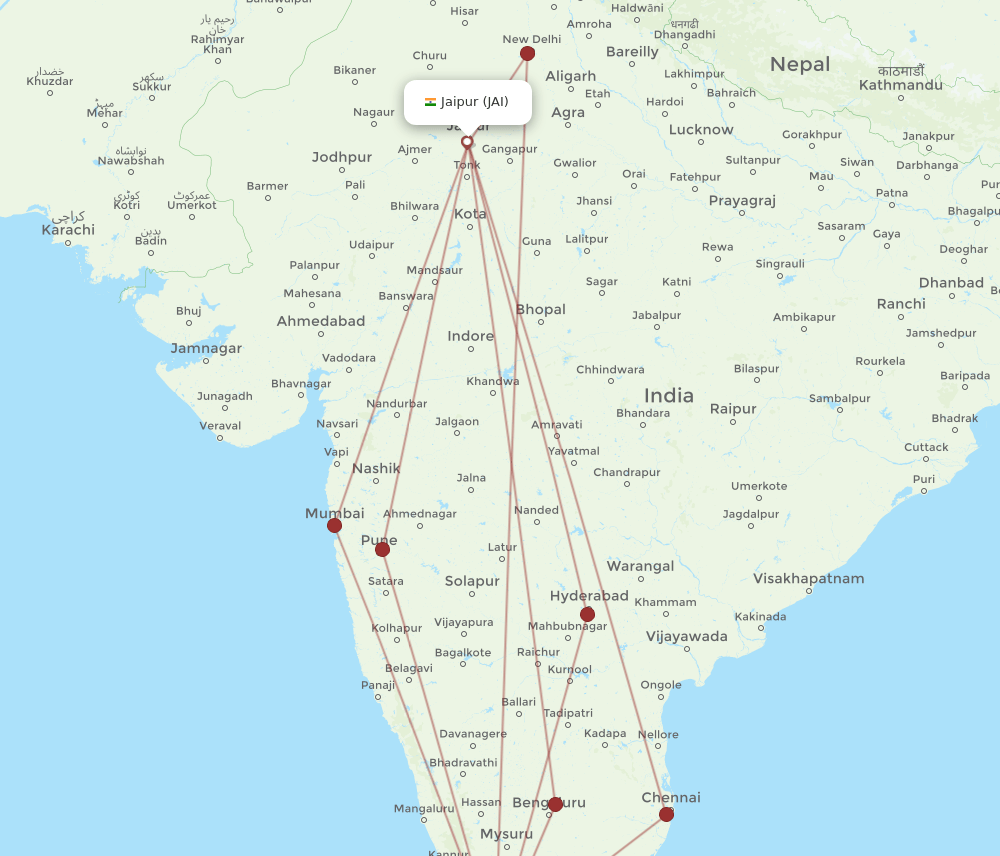 JAI-COK flight routes
