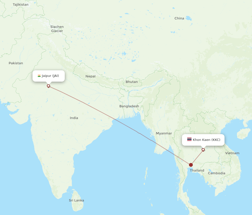 JAI-KKC flight routes