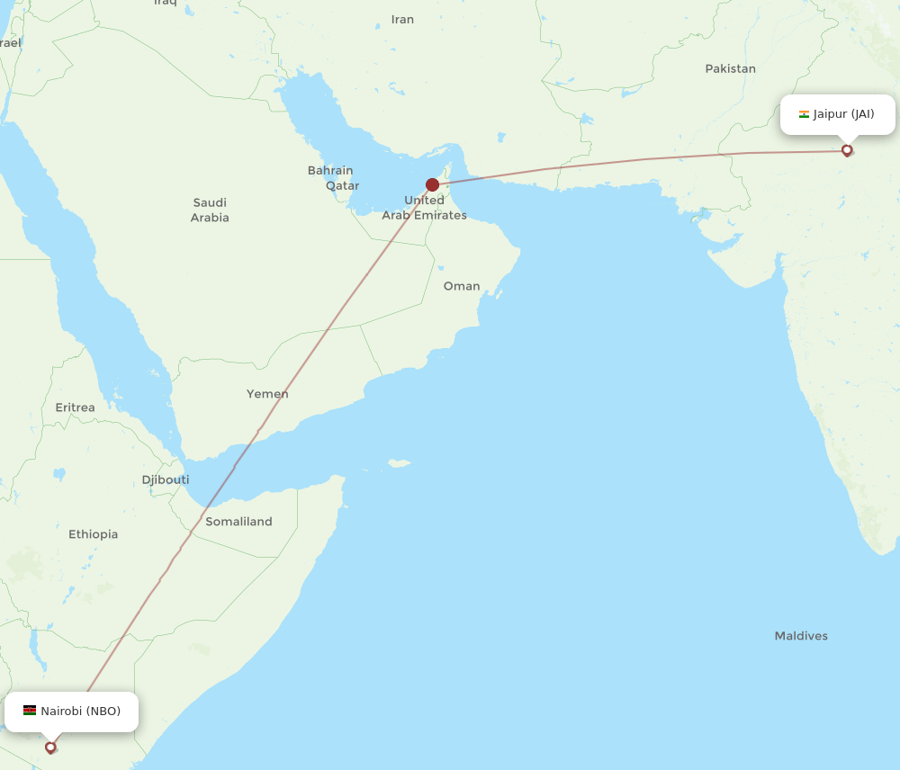 JAI-NBO flight routes