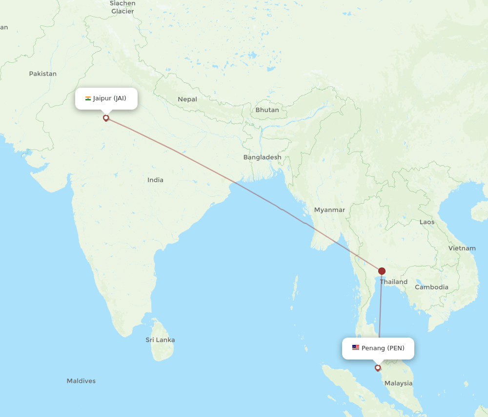 JAI-PEN flight routes
