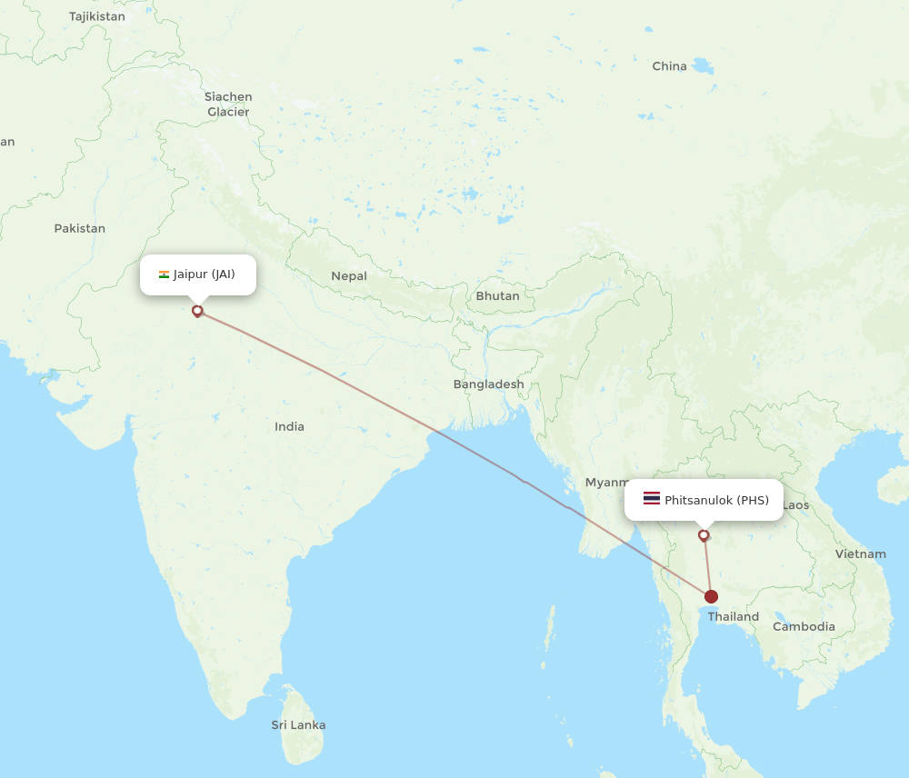 JAI-PHS flight routes