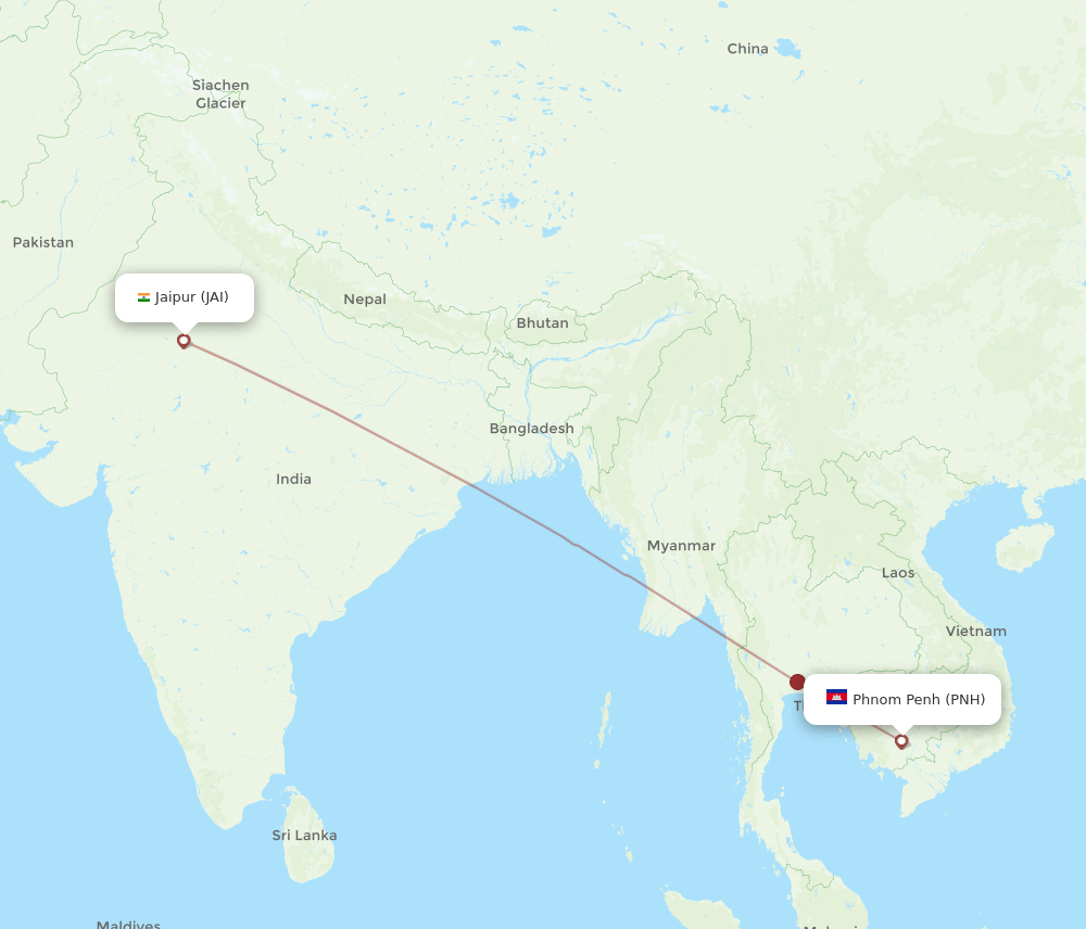 JAI-PNH flight routes