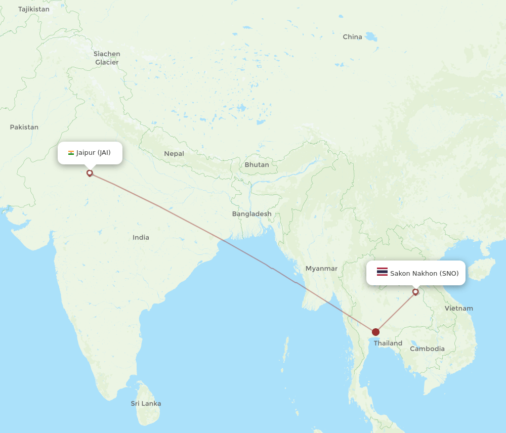 JAI-SNO flight routes
