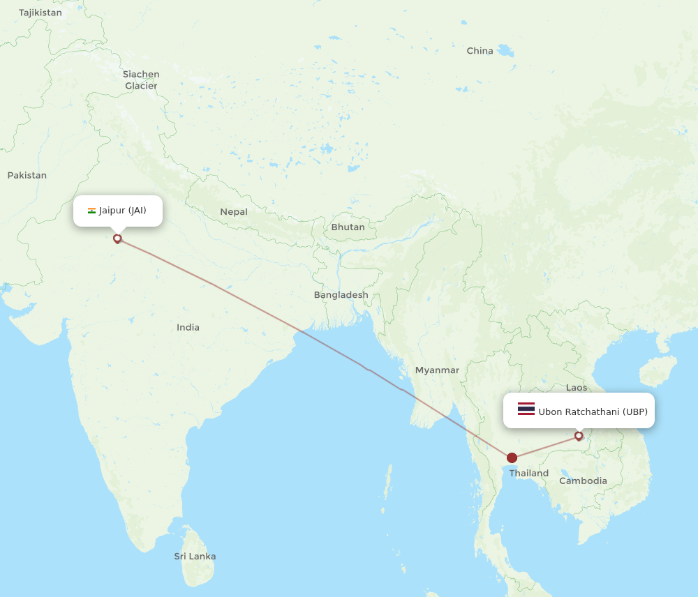 JAI-UBP flight routes