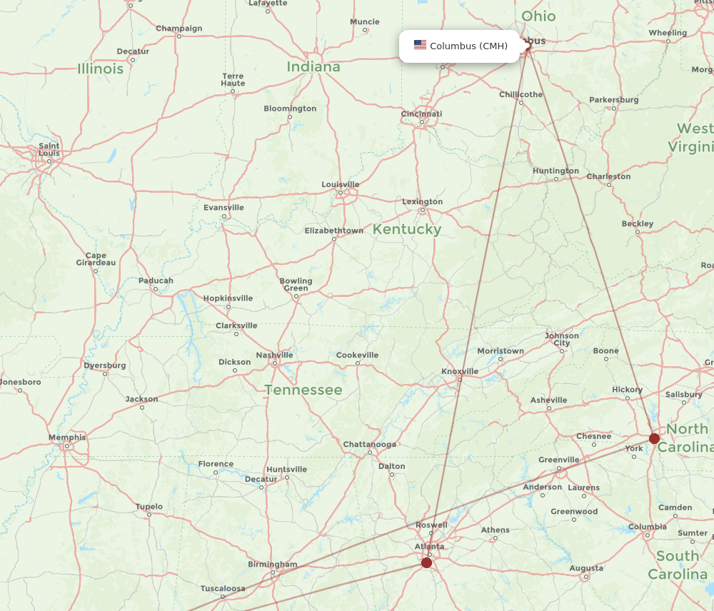 JAN-CMH flight routes