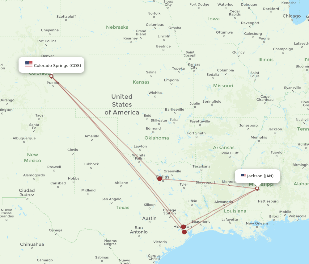 JAN-COS flight routes