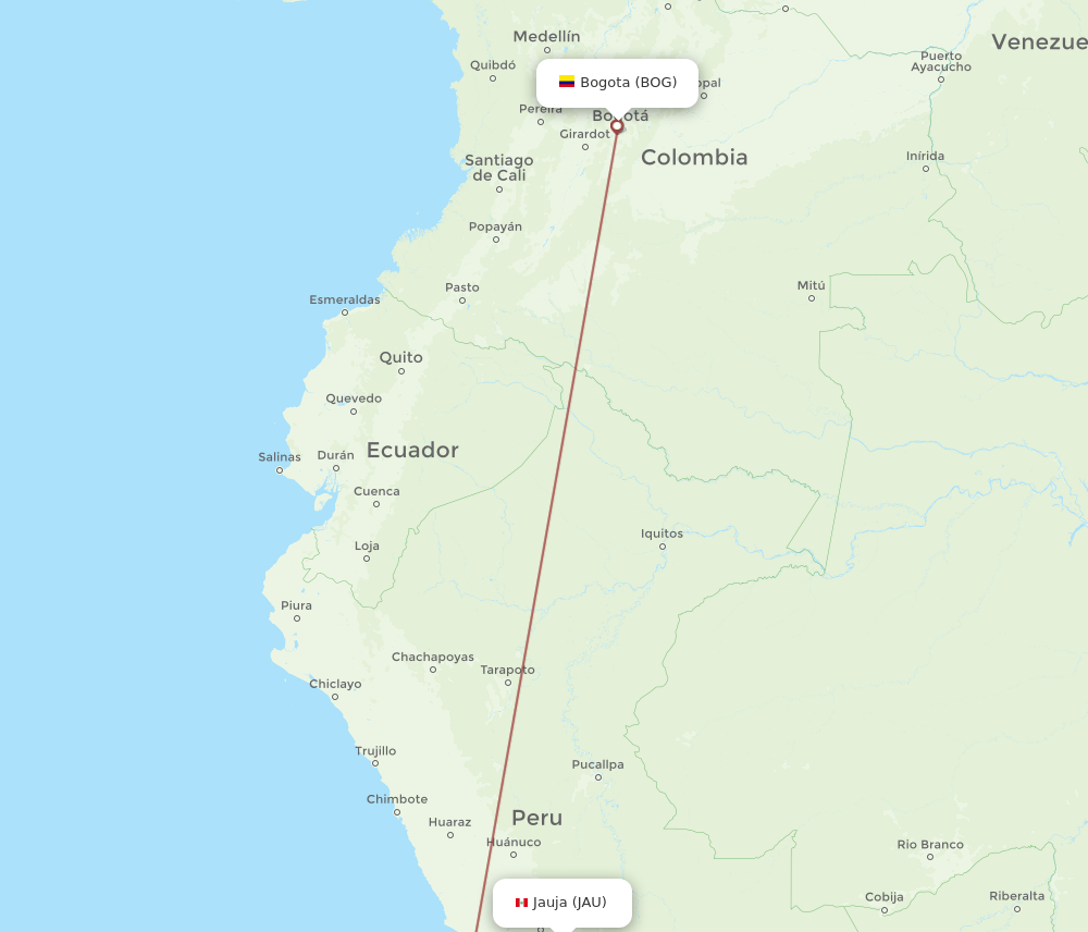 JAU-BOG flight routes