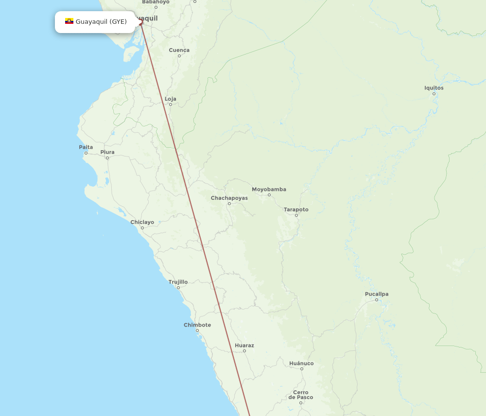 JAU to GYE flights and routes map