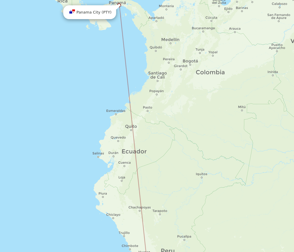 JAU-PTY flight routes