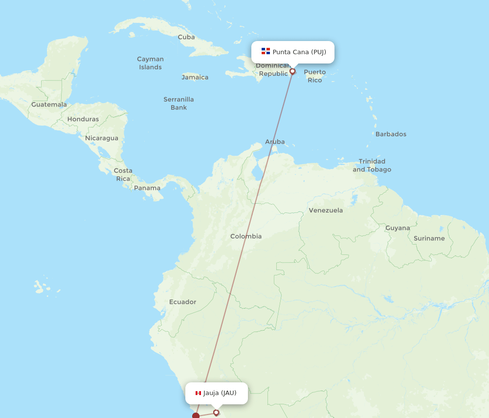 JAU-PUJ flight routes