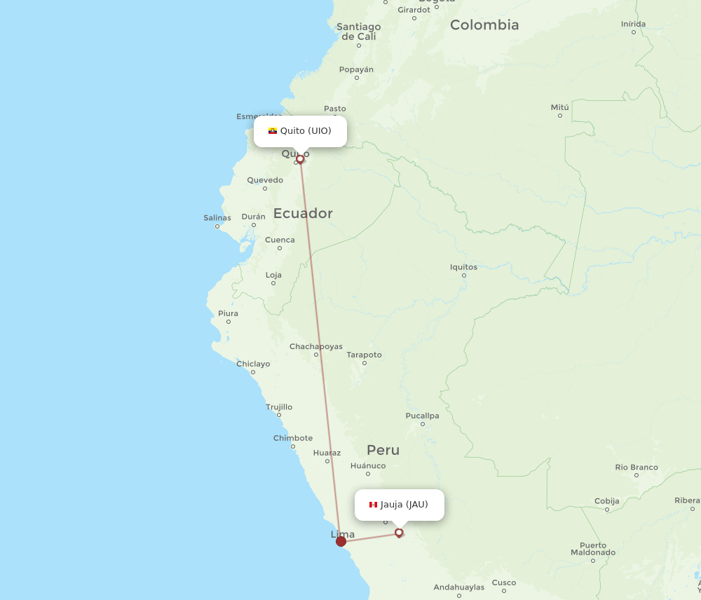 JAU-UIO flight routes