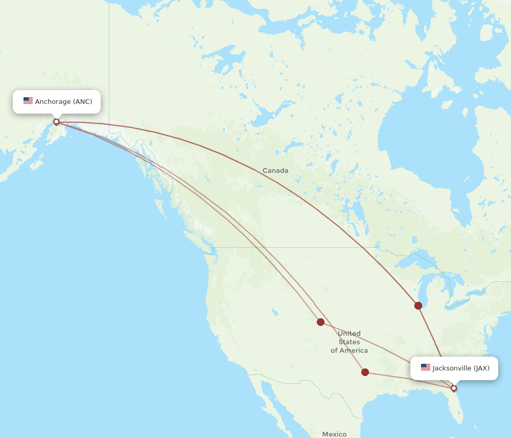 JAX-ANC flight routes