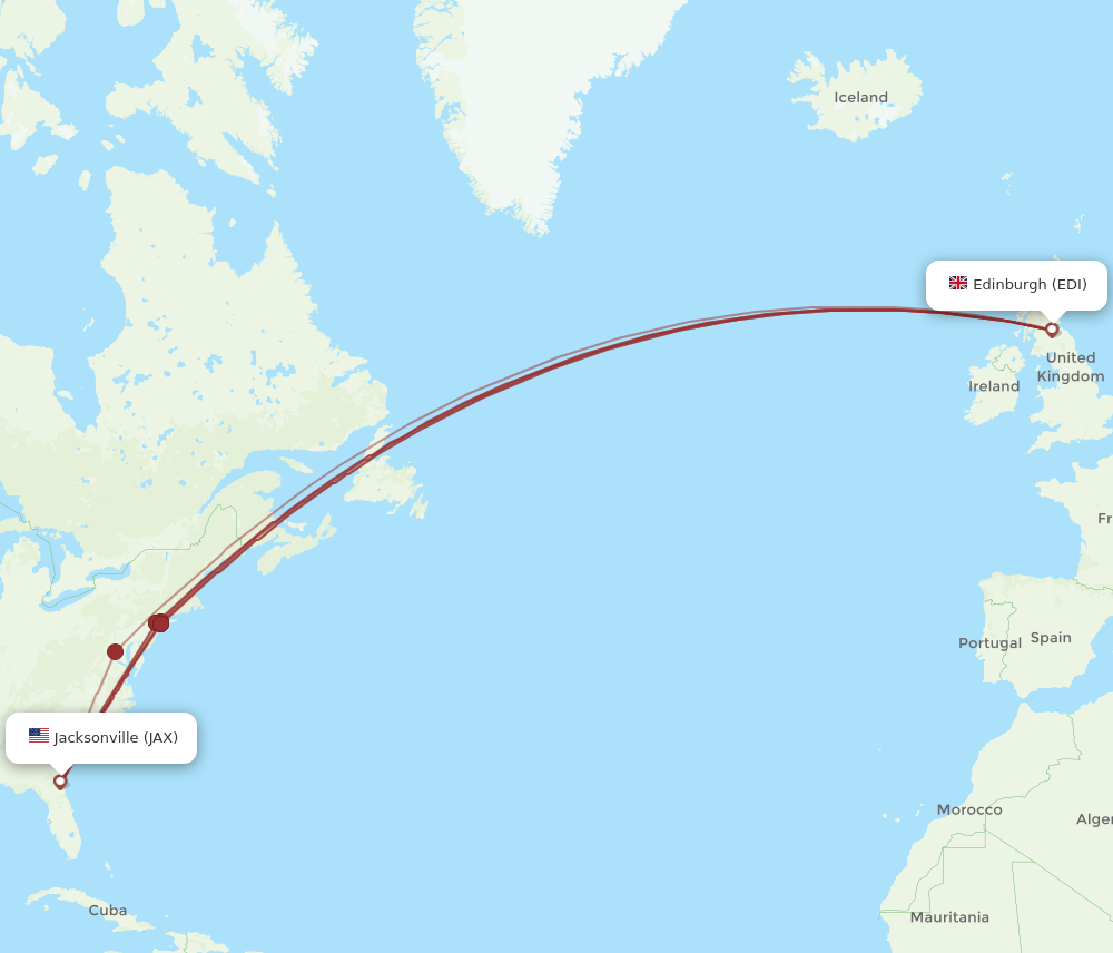 JAX-EDI flight routes