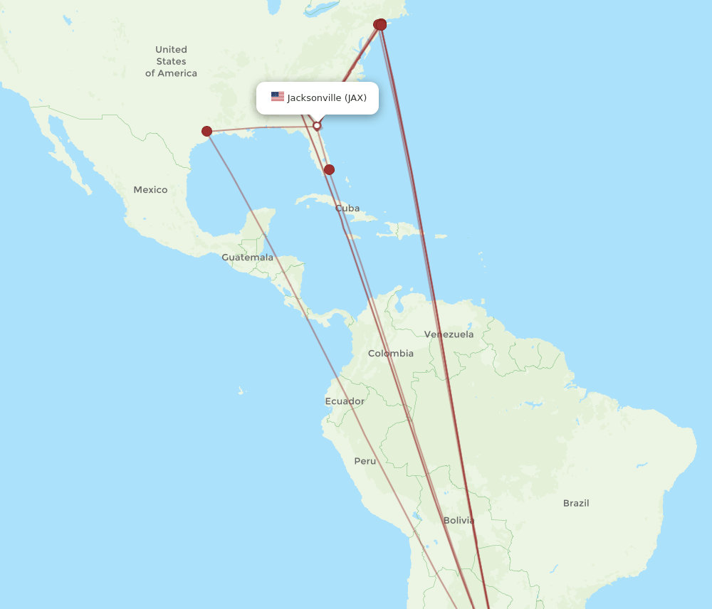 JAX-EZE flight routes