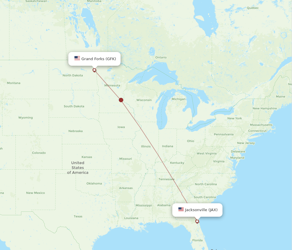 JAX-GFK flight routes