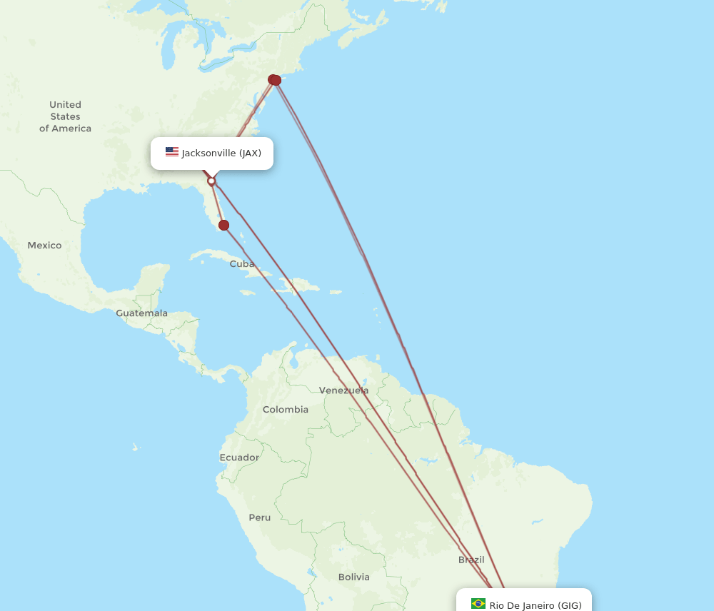 JAX-GIG flight routes