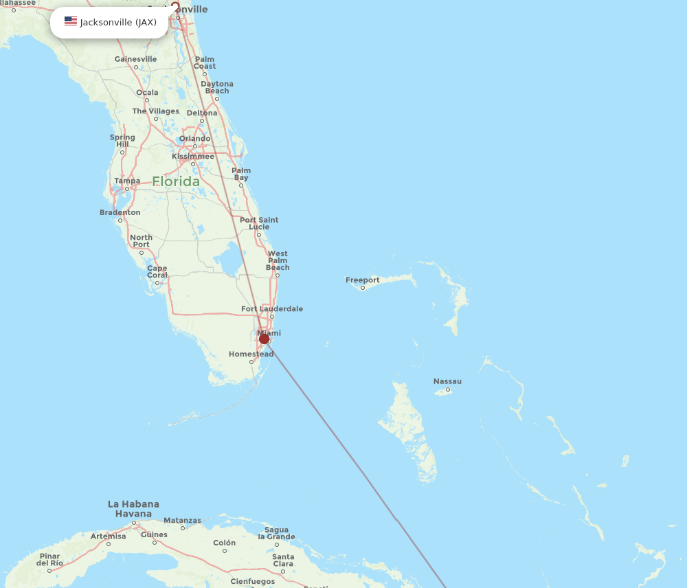 JAX-HOG flight routes