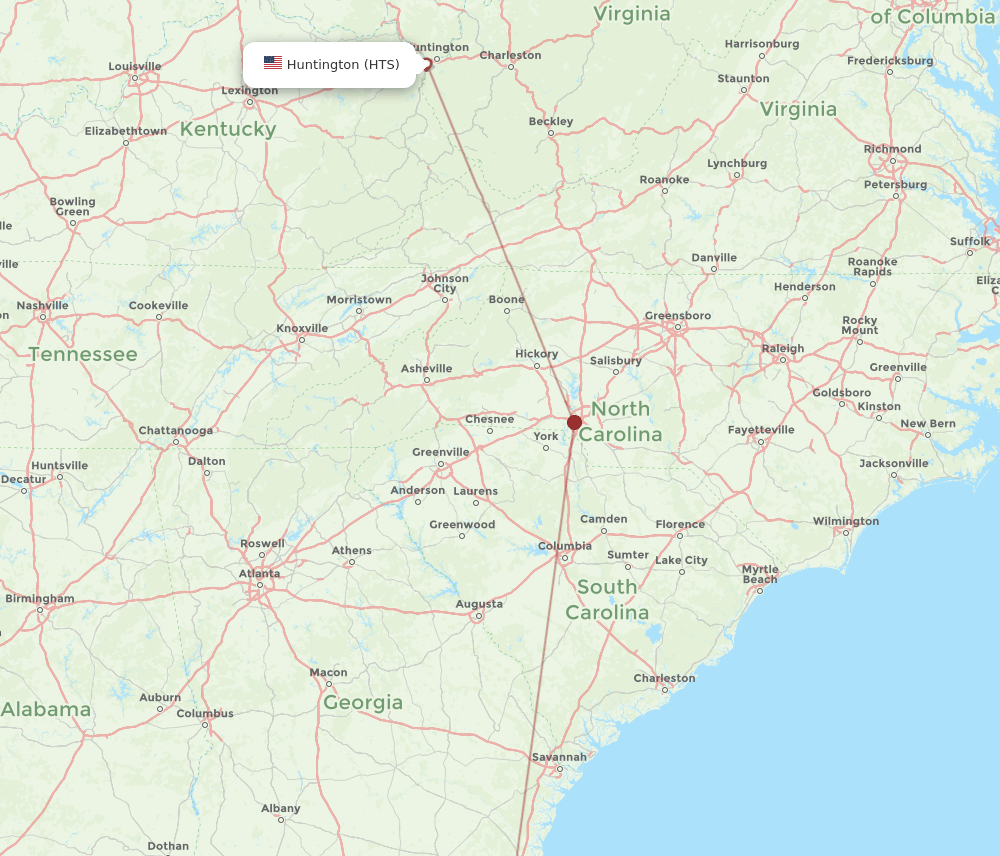 JAX-HTS flight routes