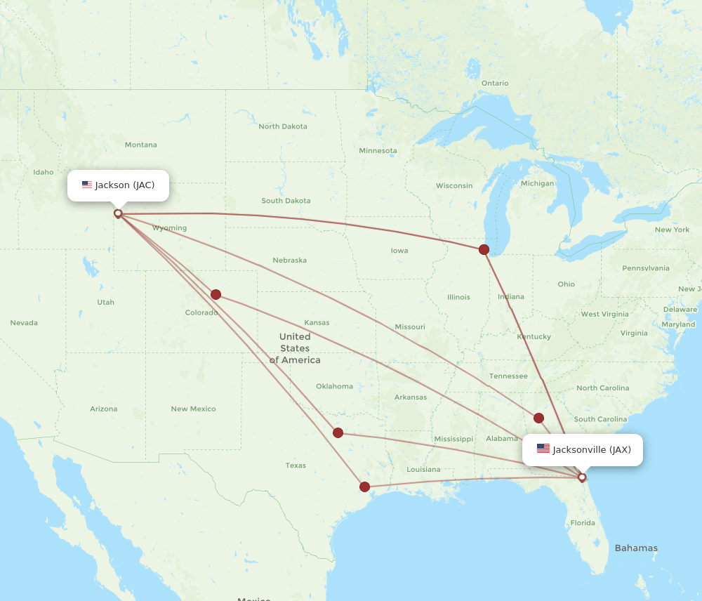JAX-JAC flight routes